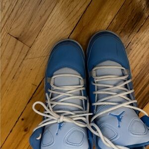 Jordan Kids Light Blue and White High-Top Sneakers